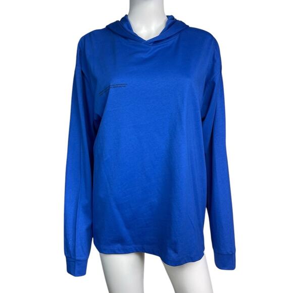 Pangaia Women's M Blue Long Sleeve Hoodie Organic Cotton Lightweight T-Shirt NWT - Picture 1 of 4